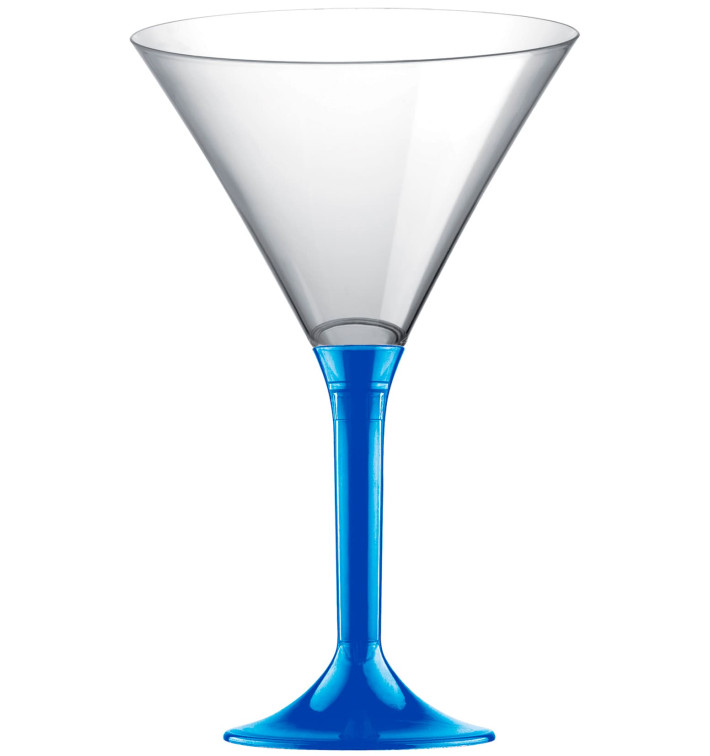 Martinigläser aus Plastik mit Blau Mittelmeer Fuß 185ml (20 Stück) Martinigläser aus Plastik mit Blau Mittelmeer Fuß 185ml (20 Stück)