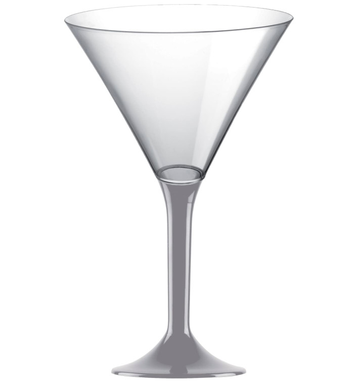 Martinigläser aus Plastik mit Grau Fuß 185ml (20 Stück) Martinigläser aus Plastik mit Grau Fuß 185ml (20 Stück)