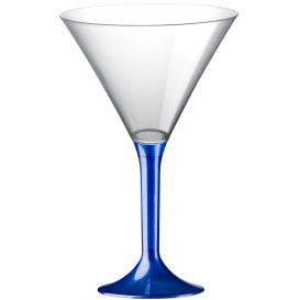 Martinigläser aus Plastik mit Blau Fuß 185ml (20 Stück)