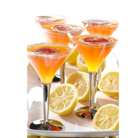 Cocktailglas Plastik mit Fuß Silber 100ml (6 Stück)
