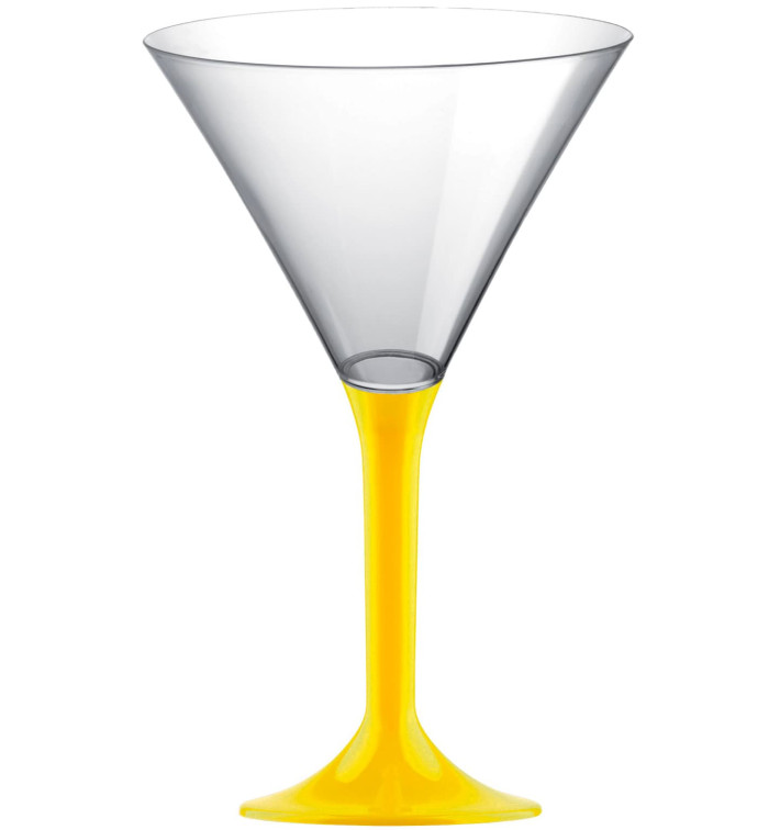 Martinigläser aus Plastik mit Gelb Fuß 185ml (200 Stück) Martinigläser aus Plastik mit Gelb Fuß 185ml (200 Stück)