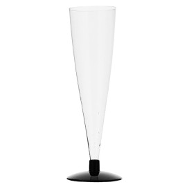 Sektflöte Plastik mit schwarzem Fuß 150ml (432 Stück)
