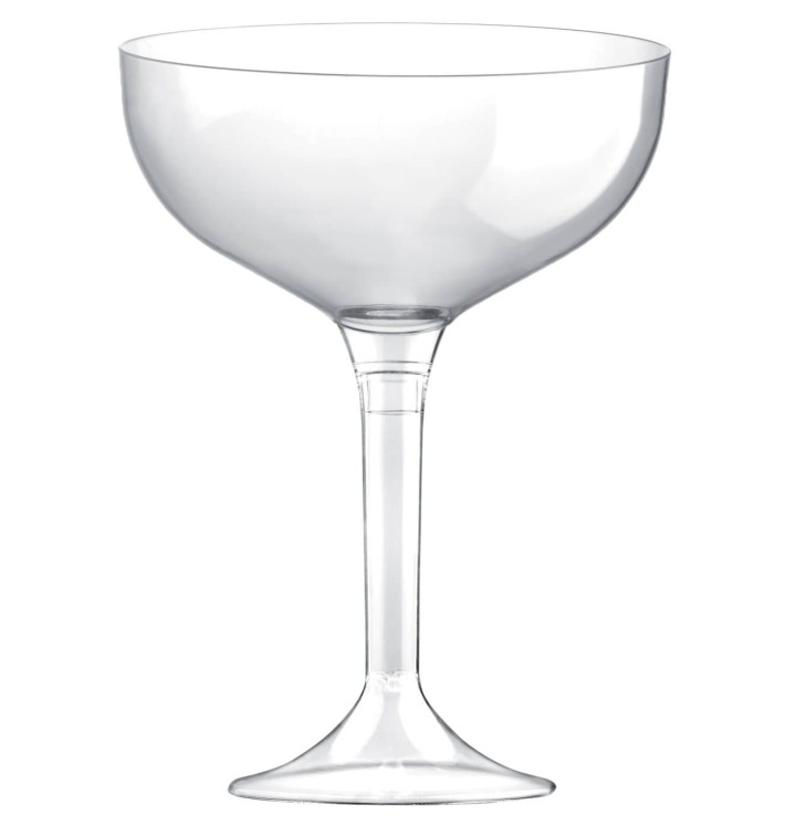 Sektflöte Plastik mit Transparent Fuß 200ml (200 Stück) Sektflöte Plastik mit Transparent Fuß 200ml (200 Stück)