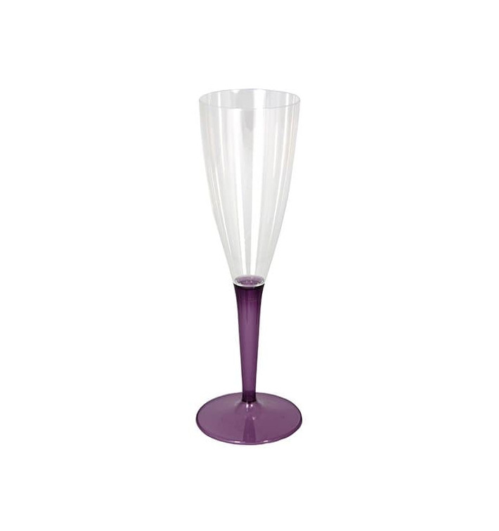 Sektflöte Plastik mit auberginefarbenem Fuß 100ml (72 Stück) Sektflöte Plastik mit auberginefarbenem Fuß 100ml (72 Stück)