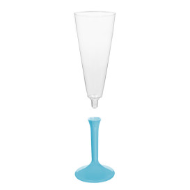 Sektflöte Plastik mit Türkis Fuß 160ml (200 Stück)