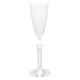 Sektflöte Plastik mit Transparent Fuß 120ml (20 Stück)
