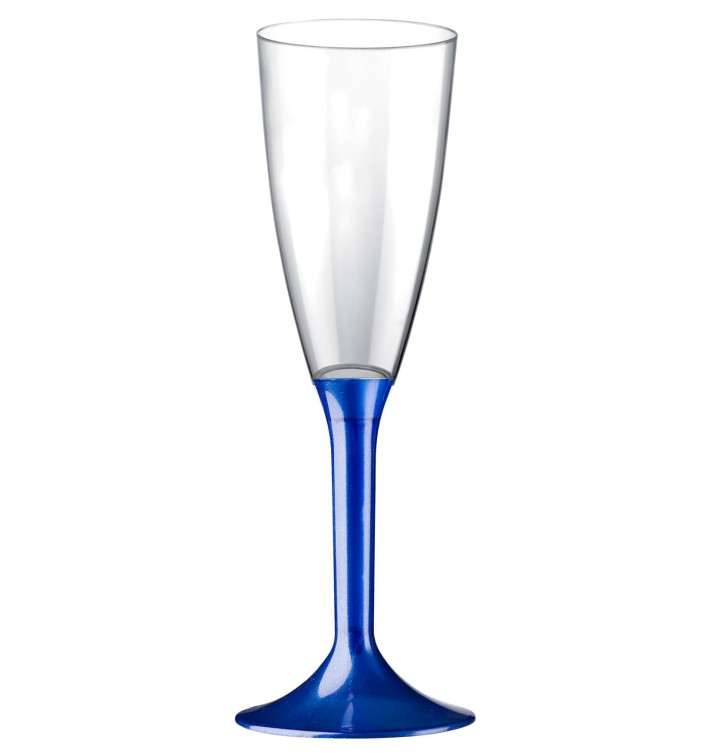 Sektflöte Plastik mit Blau Fuß 120ml (20 Stück) Sektflöte Plastik mit Blau Fuß 120ml (20 Stück)