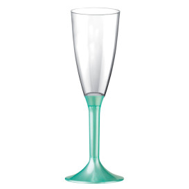 Sektflöte Plastik mit Tiffany Fuß 120ml (20 Stück)