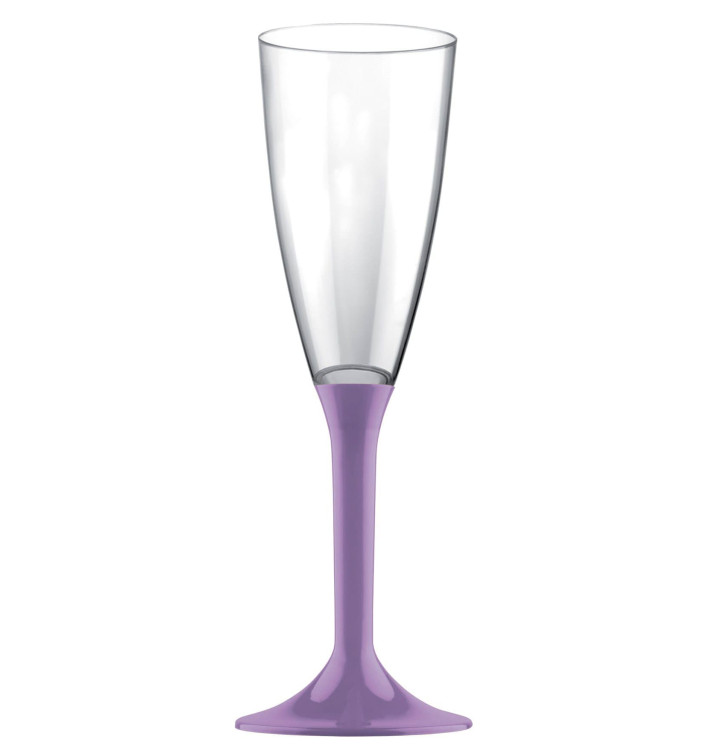 Sektflöte Plastik mit Flieder Fuß 120ml (20 Stück) Sektflöte Plastik mit Flieder Fuß 120ml (20 Stück)