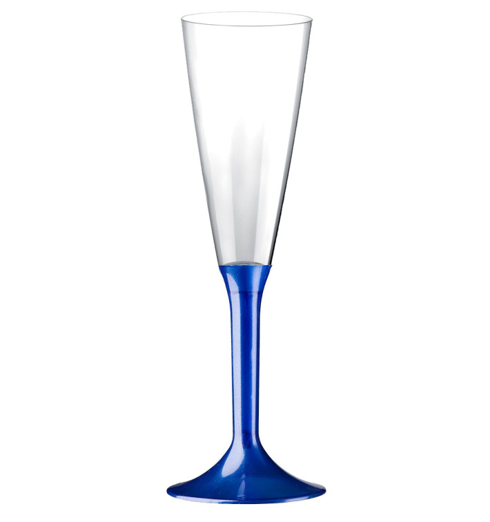 Sektflöte Plastik mit Blau Fuß 160ml (20 Stück) Sektflöte Plastik mit Blau Fuß 160ml (20 Stück)