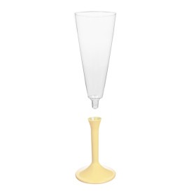 Sektflöte Plastik mit Creme Fuß 160ml (20 Stück)