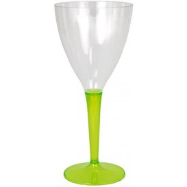Weinglas mit grünem Fuß einteilig 130ml zweiteilig (60 Stück)