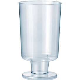 Glas aus Plastik mit Fuβ 150ml (12 Stück)