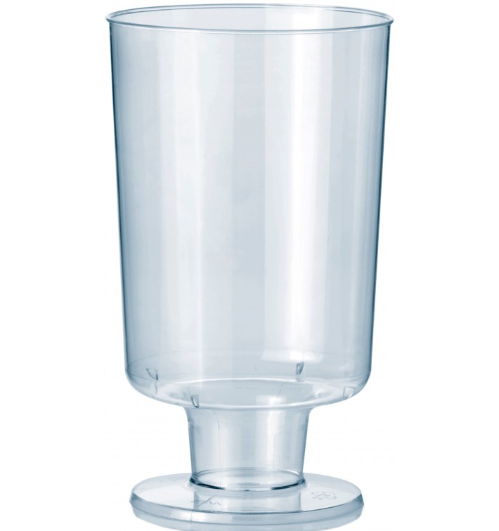 Glas aus Plastik mit Fuβ 150ml (12 Stück)