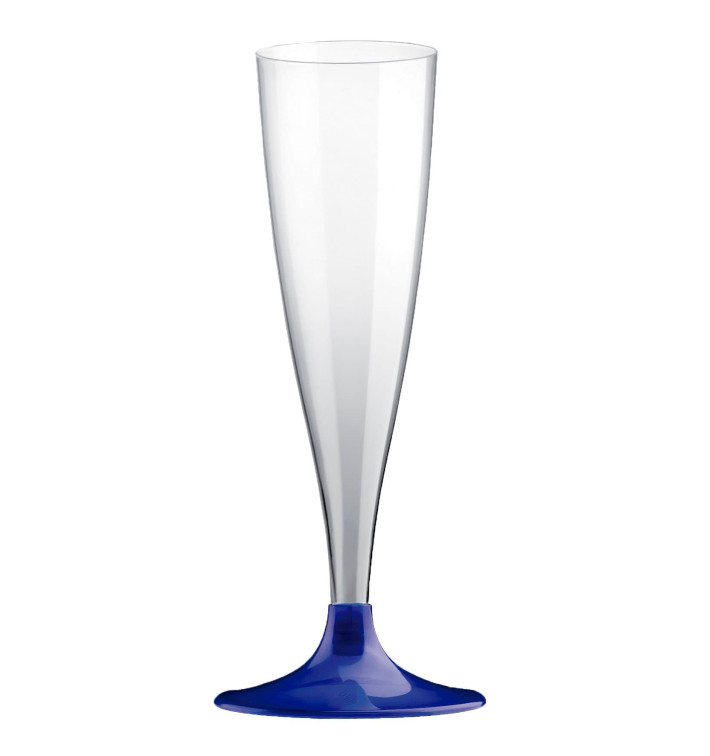 Sektflöte Plastik mit Blau Fuß 140ml (200 Stück) Sektflöte Plastik mit Blau Fuß 140ml (200 Stück)