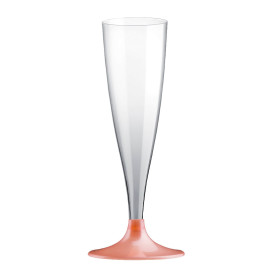 Sektflöte Plastik mit Pfirsich Fuß 140ml (200 Stück)