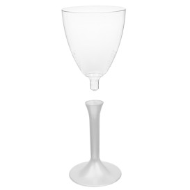 Glass aus Plastik für Wein Weiß Fuß 180ml (20 Stück)