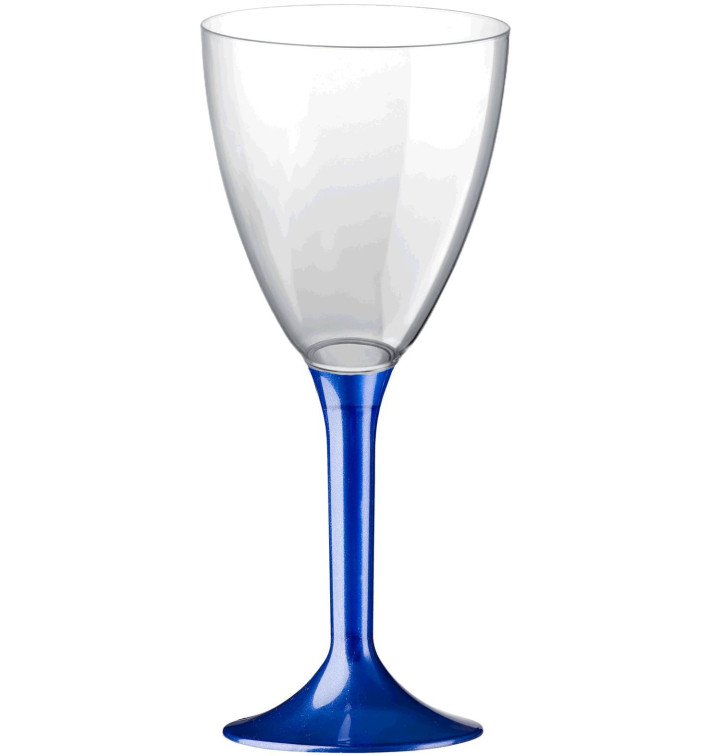 Glass aus Plastik für Wein Blau Fuß 180ml (20 Stück) Glass aus Plastik für Wein Blau Fuß 180ml (20 Stück)