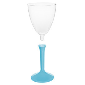 Glass aus Plastik für Wein Türkis Fuß 180ml (200 Stück)