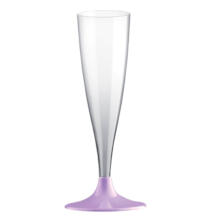 Sektflöte Plastik mit Flieder Fuß 140ml (200 Stück) Sektflöte Plastik mit Flieder Fuß 140ml (200 Stück)