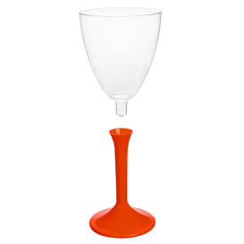 Glass aus Plastik für Wein Rot Fuß 180ml (20 Stück)