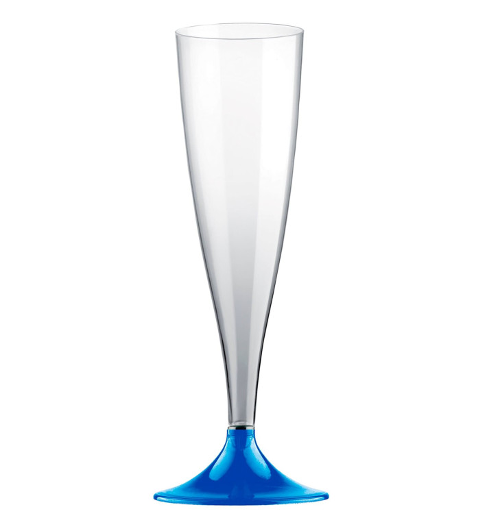Sektflöte Plastik mit Blau Mittelmeer Fuß 140ml (200 Stück) Sektflöte Plastik mit Blau Mittelmeer Fuß 140ml (200 Stück)