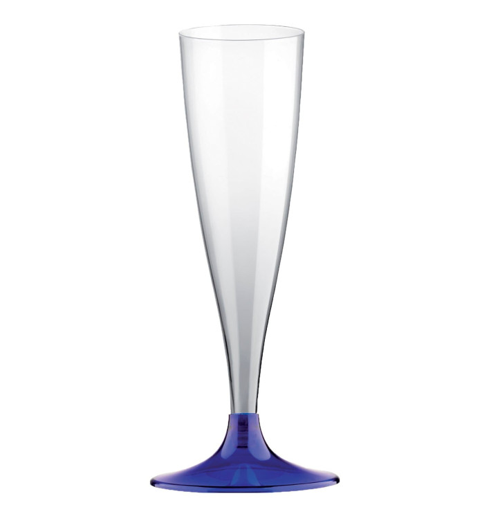 Sektflöte Plastik mit Blau Fuß 140ml (20 Stück) Sektflöte Plastik mit Blau Fuß 140ml (20 Stück)