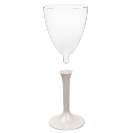 Glass aus Plastik für Wein Beige Fuß 180ml (20 Stück)