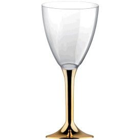 Glass aus Plastik für Wein Gold Chrom Fuß 180ml (200 Stück)