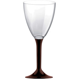 Glass aus Plastik für Wein Braun Fuß 180ml (20 Stück)