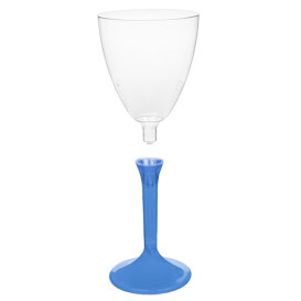Glass aus Plastik für Wein Blau Transp. Fuß 180ml (20 Stück)