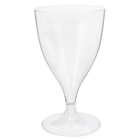 Glass aus Plastik für Wein Transparent Fuß 200ml (20 Stück)