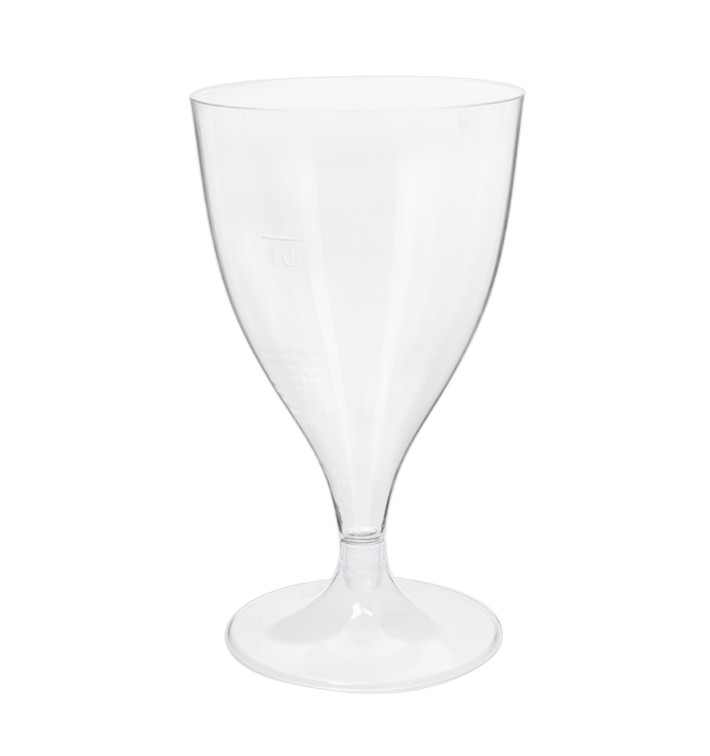Glass aus Plastik für Wein Transparent Fuß 200ml (200 Stück) Glass aus Plastik für Wein Transparent Fuß 200ml (200 Stück)