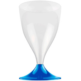 Glass aus Plastik für Wein Blau Mittelmeer Fuß 200ml (200 Stück)