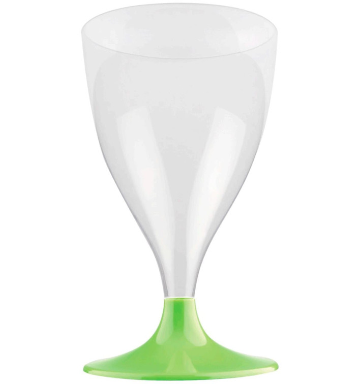 Glass aus Plastik für Wein Grasgrün Fuß 200ml (200 Stück) Glass aus Plastik für Wein Grasgrün Fuß 200ml (200 Stück)