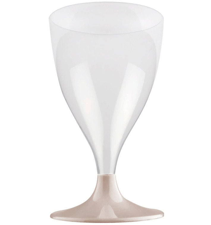 Glass aus Plastik für Wein Beige Fuß 200ml (200 Stück) Glass aus Plastik für Wein Beige Fuß 200ml (200 Stück)
