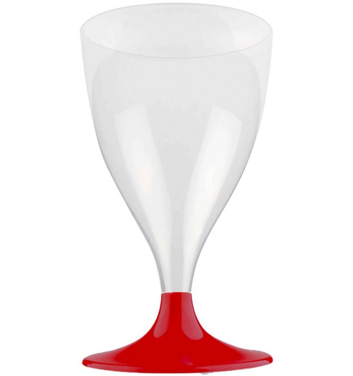 Glass aus Plastik für Wein Bordeaux Fuß 200ml (20 Stück)