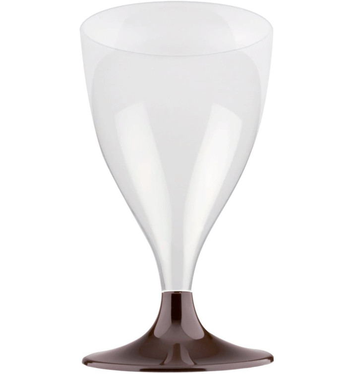 Glass aus Plastik für Wein Braun Fuß 200ml (20 Stück) Glass aus Plastik für Wein Braun Fuß 200ml (20 Stück)