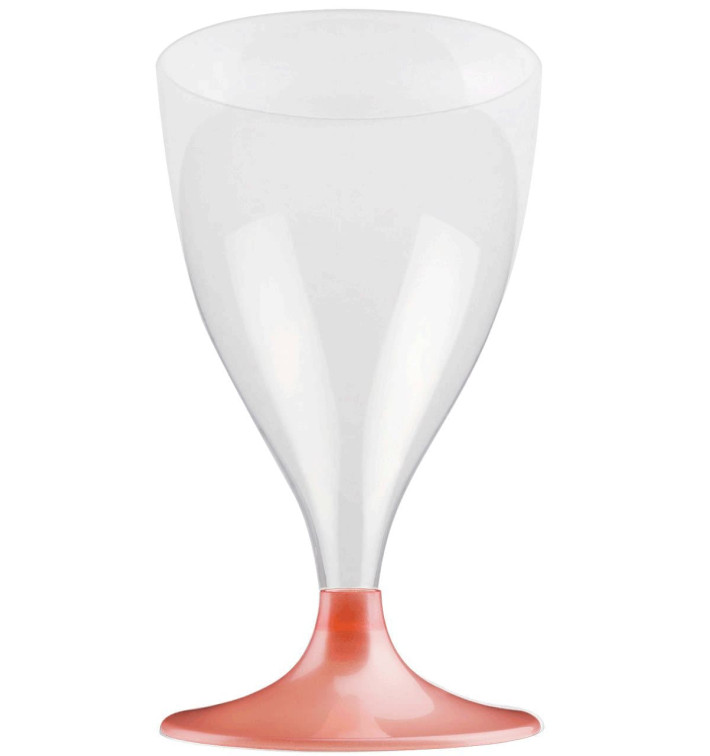 Glass aus Plastik für Wein Pfirsich Fuß 200ml (200 Stück) Glass aus Plastik für Wein Pfirsich Fuß 200ml (200 Stück)