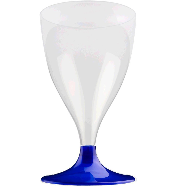 Glass aus Plastik für Wein Blau Fuß 200ml (200 Stück) Glass aus Plastik für Wein Blau Fuß 200ml (200 Stück)