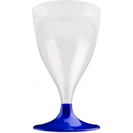 Glas aus Plastik für Wein Blau Fuß 200ml 2T (400 Stück)