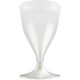 Glass aus Plastik für Wein Weiß Fuß 200ml (200 Stück)