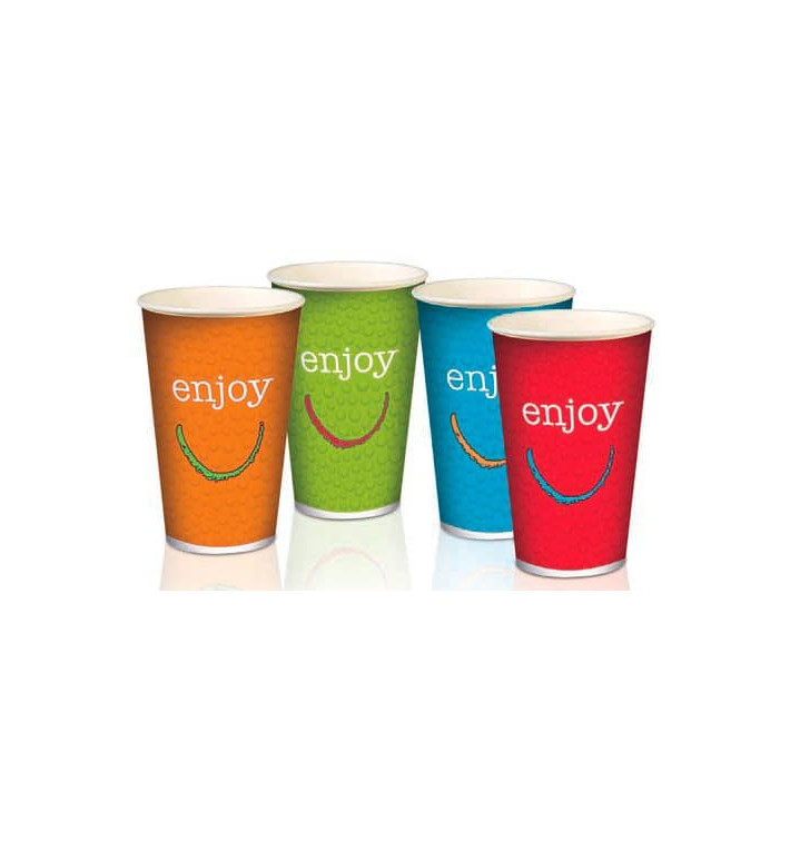Kaltgetränkebecher mit Dekor "Enjoy" 12 Oz/360ml Ø8,0cm (100 Stück) Kaltgetränkebecher mit Dekor "Enjoy" 12 Oz/360ml Ø8,0cm (100 Stück)