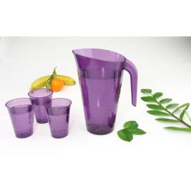 Plastikkrug 1.500ml Mehrweg aubergine (20 Stück)