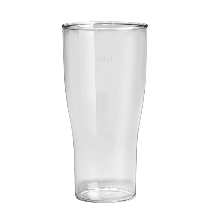 Plastikbecher für Bier Transp. SAN Ø80mm 400ml (5 Stück) Plastikbecher für Bier Transp. SAN Ø80mm 400ml (5 Stück)