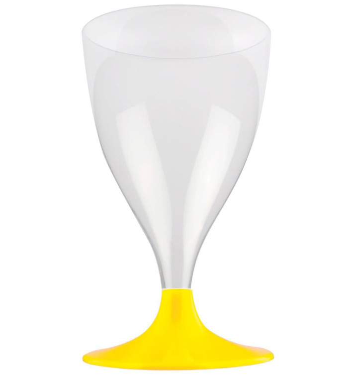 Glass aus Plastik für Wein Gelb Fuß 300ml (200 Stück) Glass aus Plastik für Wein Gelb Fuß 300ml (200 Stück)