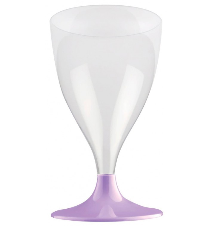 Glass aus Plastik für Wein Flieder Fuß 200ml (20 Stück)