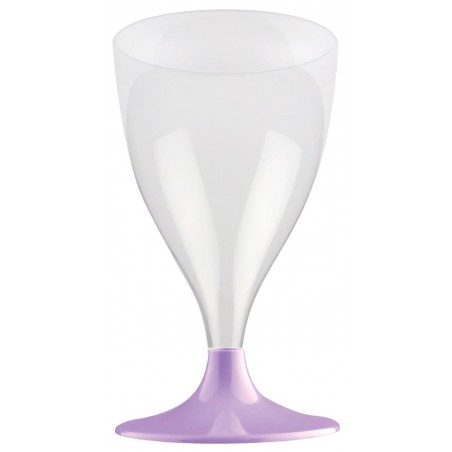 Mehrweg Weinglas aus PS Crystal Fuß Flieder 200ml 2T (20 Stück)