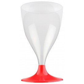 Glass aus Plastik für Wein Rot Transp. Fuß 200ml (20 Stück)