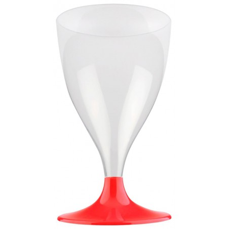 Glas aus Plastik für Wein Roter Fuß 200ml 2T (400 Stück)